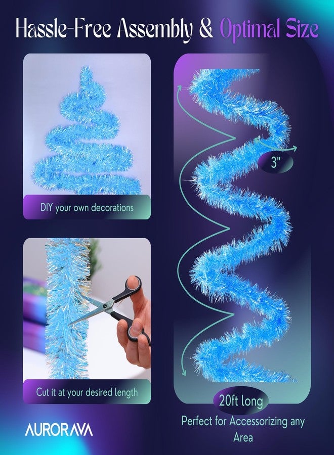 Aurorava Tinsel Garland Christmas Ornaments - Premium Polar Light Film Garlands for Decoration - Multiple Colors Reflective Christmas Party Decor - Image 5